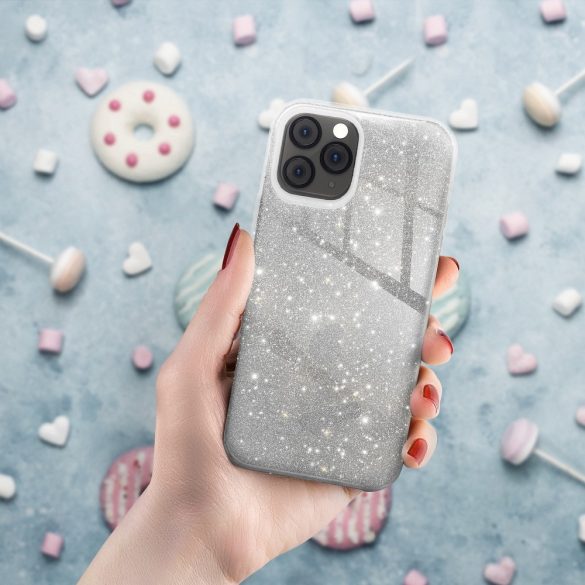 Glitter 3in1 Case Samsung Galaxy A72 4G/5G hátlap, tok, ezüst