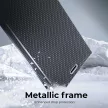 LUNA Book Carbon iPhone 13 Pro oldalra nyíló tok, fekete