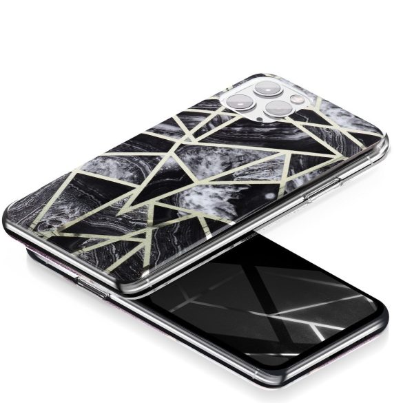 Marble Cosmo 07 Samsung Galaxy A42 5G márvány mintás, hátlap, tok, fekete