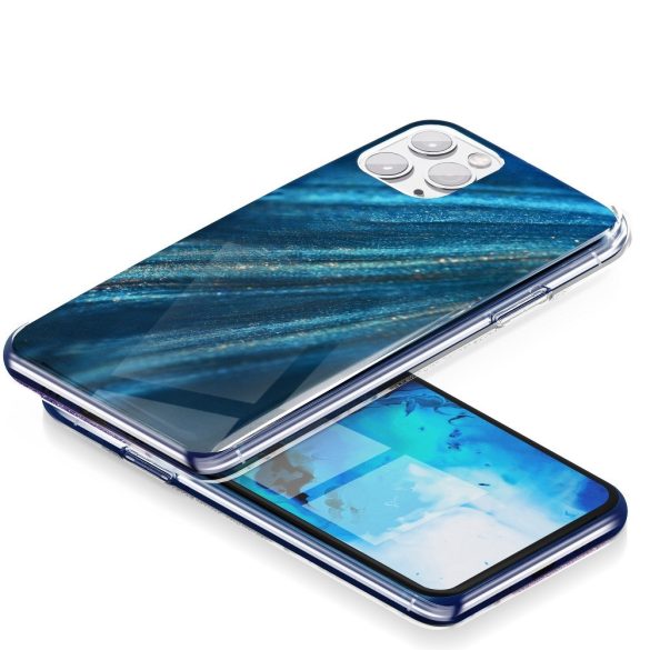 Marble Cosmo Xiaomi Redmi 9A márvány mintás, hátlap, tok, sötétkék