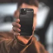 Carbon Case Flexible Samsung Galaxy A12 hátlap, tok, fekete