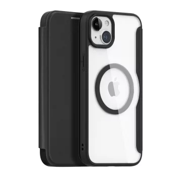   Dux Ducis Skin Pro oldalra nyíló tok, MagSafe, iPhone 15 Plus, fekete