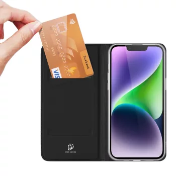  Dux Ducis Skin Pro oldalra nyíló tok iPhone 15 Plus, fekete