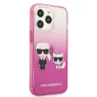 Karl Lagerfeld KLHCP13LTGKCP Gradient Ikonik Karl & Choupette iPhone 13/13 Pro 6.1" hátlap, tok, rózsaszín