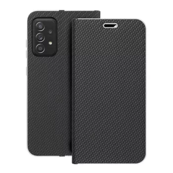   LUNA Book Carbon oldalra nyíló tok SAMSUNG A52 5G/A52 LTE ( 4G )/A52s 5G, fekete