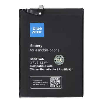   BLUE STAR akkumulátor XIAOMI REDMI NOTE 9 Pro (BN52) 5020 mAh 5020 mAh