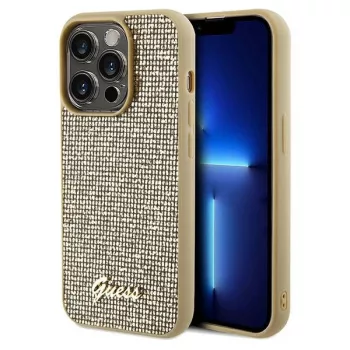   Guess Disco Metal Script iPhone 14 Pro Max 6.7" Pro hátlap, tok, arany