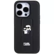 Karl Lagerfeld KLHCP14LGSAKCPK Gripstand Saffiano Karl&Choupette Pins case for iPhone 14 Pro iPhone 14 Pro 6.1", hátlap, tok, fekete