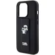 Karl Lagerfeld KLHCP14LGSAKCPK Gripstand Saffiano Karl&Choupette Pins case for iPhone 14 Pro iPhone 14 Pro 6.1", hátlap, tok, fekete