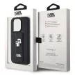 Karl Lagerfeld KLHCP14LGSAKCPK Gripstand Saffiano Karl&Choupette Pins case for iPhone 14 Pro iPhone 14 Pro 6.1", hátlap, tok, fekete