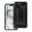 Hybrid Armor Tough Rugged ütésálló tok iPhone 15, fekete
