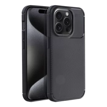 CARBON PREMIUM tok iPhone 15 Pro, fekete