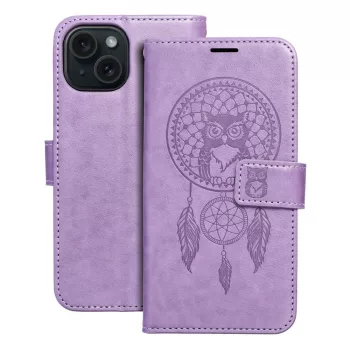   MEZZO Book case, oldalra nyíló tok iPhone 15 álomcsapdás, lila