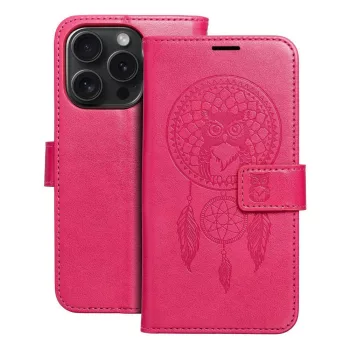   MEZZO Book case, oldalra nyíló tok iPhone 15 Pro álomcsapdás, rózsaszín