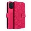 MEZZO Book case, oldalra nyíló tok iPhone 15 mandala, rózsaszín