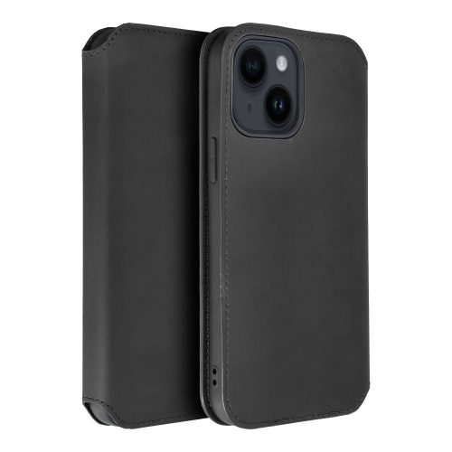 DUAL POCKET Book oldalra nyíló tok iPhone 15 Pro, fekete