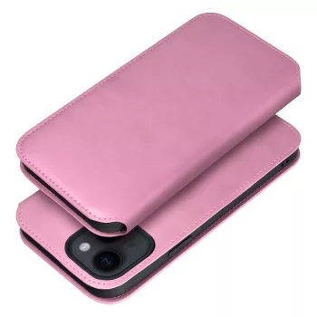   DUAL POCKET Book oldalra nyíló tok iPhone 15 Plus, rózsaszín