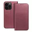 Smart Magnetic Iphone 15 Pro Max oldalra nyíló tok, bordó