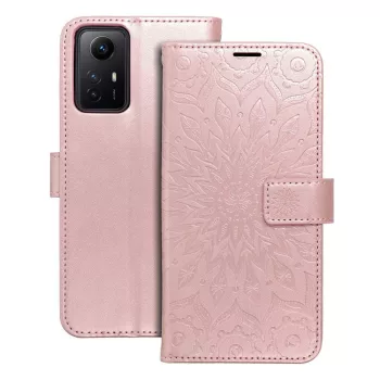   MEZZO Book case, oldalra nyíló tok XIAOMI Redmi Note 12S mandala, rozéarany