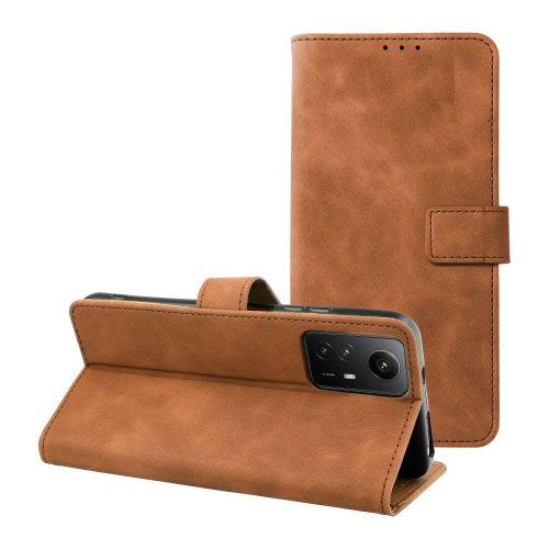 TENDER Book Case oldalra nyíló tok XIAOMI Redmi Note 12S, barna