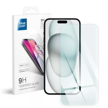   Blue Star iPhone 15 Plus/16 Plus kijelzővédő edzett üvegfólia (2D nem teljes kijelzős sík üvegfólia), 9H, átlátszó
