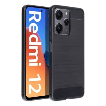   Carbon Case Xiaomi Redmi 12 4G/Redmi 12 5G hátlap, tok, fekete