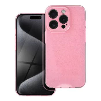   Blink Clear Case IPHONE 15 Pro 2mm csillámos szilikon hátlap, tok, rózsaszín