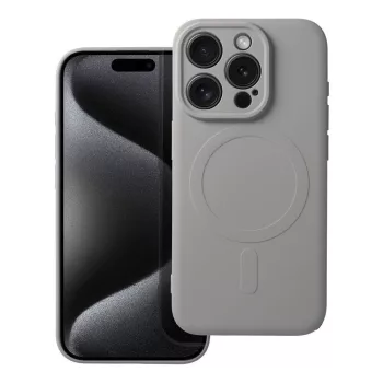   SILICONE MAG COVER tok MagSafe iPhone 15 Pro titánium, szürke