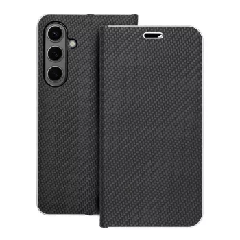  LUNA Book Carbon oldalra nyíló tok Samsung Galaxy S24 Plus, fekete