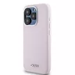 DKNY case for IPHONE 14 Pro Magsafe hátlap, tok DKHMP14LSMCHLP W/Horizontal Metal Logo, rózsaszín