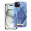 FORCELL F-PROTECT Mirage tok, MagSafe iPhone 15 Plus, kék madár, színes