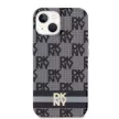 DKNY case for IPHONE 14 Magsafe hátlap, tok DKHMP14SHCPTSK Checkered Pattern W/Printed Stripes, fekete