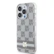 DKNY case for IPHONE 13 Pro Magsafe hátlap, tok DKHMP13LHCPTSE Checkered Pattern W/Printed Stripes, bézs