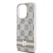 DKNY case for IPHONE 13 Pro Magsafe hátlap, tok DKHMP13LHCPTSE Checkered Pattern W/Printed Stripes, bézs
