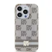 DKNY case for IPHONE 13 Pro Max Magsafe hátlap, tok DKHMP13XHCPTSE Checkered Pattern W/Printed Stripes, bézs