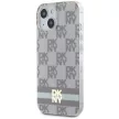 DKNY case for IPHONE 14 Magsafe hátlap, tok DKHMP14SHCPTSE Checkered Pattern W/Printed Stripes, bézs