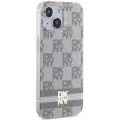 DKNY case for IPHONE 14 Magsafe hátlap, tok DKHMP14SHCPTSE Checkered Pattern W/Printed Stripes, bézs
