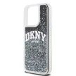 DKNY DKHCP13LLBNAEK iPhone 13/13 Pro 6.1", hátlap, tok, fekete folyékony csillogó nagy Logo
