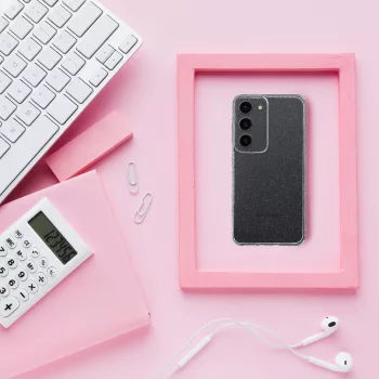  Blink Clear Case SAMSUNG A55 5G 2mm csillámos szilikon hátlap, tok, átlátszó