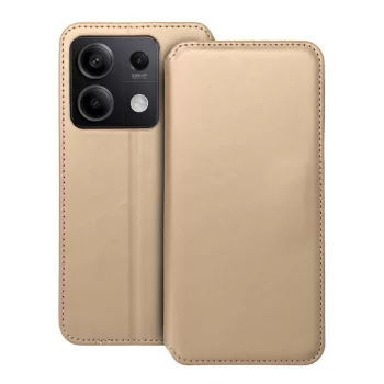   DUAL POCKET Book oldalra nyíló tok XIAOMI Redmi Note 13 5G, arany