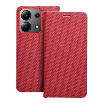   LUNA Book Carbon oldalra nyíló tok XIAOMI Redmi Note 13 4G, piros