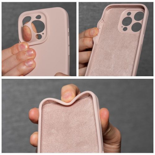 Silicone Case hátlap, tok 2mm iPhone 12, rózsaszín