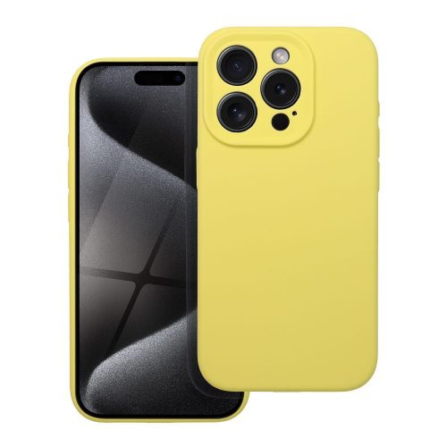 SILICONE case tok, 2mm iPhone 14, sárga