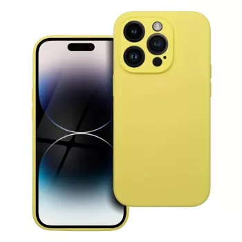 Silicoone Case hátlap, tok 2mm iPhone 14 Pro, sárga