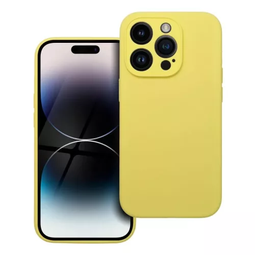 Silicoone Case hátlap, tok 2mm iPhone 14 Pro, sárga