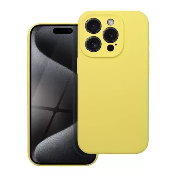 Silicoone Case hátlap, tok 2mm iPhone 15 Pro, sárga