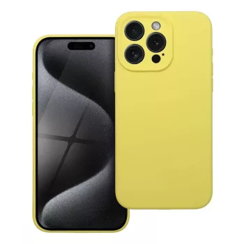 Silicoone Case hátlap, tok 2mm iPhone 15 Pro Max, sárga