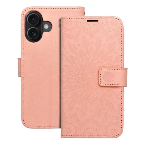 MEZZO Könyv tok iPhone 16 Mandala, rózsaszín