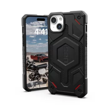   UAG – Monarch Pro iPhone 15 Plus MagSafe hátlap, tok, kevlár, fekete