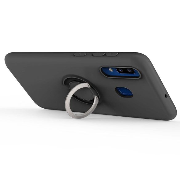 ZIZO REVOLVE Series Samsung Galaxy A20/A30/A50 ütésálló hátlap, tok, selfie gyűrűvel, fekete